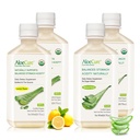 AloeCure Organic Aloe Vera Juice - Pacote de amostras de 4 garrafas - limão e sabor natural, 4x500ml