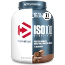 Dymatize ISO100 Whey Protein Powder Isolate, Chocolate Gourmet, 25g de proteína, 5 Libras, 5,5g BCAAs, Menos de 120 Cal., Gluten Free, 1g Fat, 1g Sugar, 2g Carb (71 Servings)