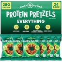 Crisp Power Protein Pretzels, Tudo, Alta proteína Vegan Keto Snack, 28 G proteína baseada planta, Baixo carboidratos crunchy Pretzel Snacks, Açúcar livre, Sem óleo de semente, 1.75 oz Bags, 24 Pack