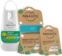 PARAKITO Mosquito, Inseto e pacote de pulverização de Bug - Inclui Spray, pulseira de turquesa e 4 refils □ Grátis, Óleos essenciais de Citronella, Perfeito para acampar, Caminhadas, Viagens Atividades ao ar livre