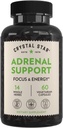 Crystal Star Suplemento de suporte adrenal (60 cápsulas) – Suplemento diário de cortisol de ervas para alívio de estresse e fadiga adrenal - Eleuthero siberiano, alcaçuz, Uva Ursi, Astragalus & Fo-ti – Não-GMO