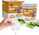 Senlong Eyes Wipes for Dogs - gentilmente remover Tear Stain - limpador de olhos do cão, Eye Debris, descarga, secreções de muco - limpas de olhos do cão removedor de manchas de lágrimas - cão e gato limpas de olhos - 220pcs, branco