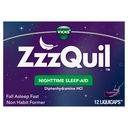 ZzzQuil, Nighttime Sleep Aid LiquiCaps, 25 mg de Difenidramina HCl, No.1 marca de Sono-Ajuda, Formando Não-Habit, Queda dormindo rápido, 12 contagem
