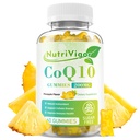 CoQ10 Gummies, Coenzyme Q10 Suplemento 200 mg, Alta Absorção CoQ10 Suplemento para Energia Celular e Saúde Imunitária, Vegan, Sem glúten, Sabor de abacaxi, 60 Contagem