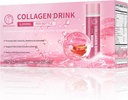 Colágeno Bebida 6000mg Peptídeos de Colágeno Marinho, Tiros de Colágeno Líquido para Mulheres com Ácido Hialurônico, Vitamina C, Suplementos de Colágeno Suporte Pele, Cabelo e unhas, 0,85 Fl.Oz x30 Garrafas, Flavor de Apple