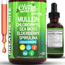 Nutra Mullein limpa gotas para pulmões Clorophyll orgânico líquido Irish Sea Moss, espirulina, alcaçuz, tart Cherry Lobelia, Motherwort & Elderberry Mullein Folha Extrair Tintura Homens Suplemento