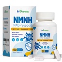 500mg NMNH, NMN Suplemento Alternativa com NR, TMG, Resveratrol, COQ10, Suplemento NAD, Anti envelhecimento, Energia, Boost NAD+ Níveis, 60 Cápsulas