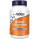 NOW Suplementos, Acetil-L Carnitina 500 mg, Ácido Amino, Função de Célula Cérebro e Nervo*, 100 Cápsulas Veg