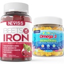 Pastilhas de ferro 2 Pack + Crianças Omega 3 Pastilhas 2 Pack