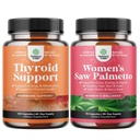 Pacote de Herbal Adrenal e Thyroid Suporte Complexo - Enhancer de humor Suplemento de energia para a saúde da tireóide e força extra serra Palmetto para as mulheres para cabelos mais fortes e mais saudáveis