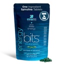 ENERGIBITS - Comprimidos de espirulina orgânica - Superalimento de algas com base em plantas - para Foco, Fitness, Energia - Proteína de plantas - Livre de glúten - Colágeno, Vitamina B12, Omega 3 - Keto & Vegan - 1000 Comprimidos de algas