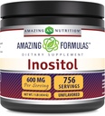Fórmulas surpreendentes Inositol Powder Supplement 600 Mg por serviço , sem sabor , 1 Lb (454 Grams)