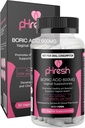 Supositórios de ácido bórico pHresh para mulheres, Supositórios para uso Odor, Natural Feminino Suporta Saúde Vaginal & Promove Balanço de pH saudável - Made in USA