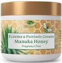 Manuka Honey Eczema Creme Hidratante Loção Fragrância grátis para alívio da Psoríase - Comichão, pele seca Esfregaço - pele hidratante Hidratante - Creme de corpo e rosto - Crianças & Adultos 16 onças