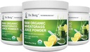 Dr. Berg's Raw Wheatgrass Juice Powder (60 Servings) - USDA Certified Organic Wheatgrass Powder w/ Chlorophyll, Trace Minerals & Natural Enzimas - Ultra- Concentrado - Limão Flavor w/ Stevia 3 Pack