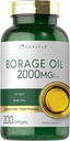 Carlyle Borage Oil Supplement 2000mg 200 Cápsulas de Softgel 320mg de GLA Pressed & Hexane Frio Free .