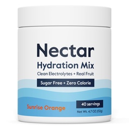 Pó de Eletrólitos Livres de Açúcar Néctar - Frutas Orgânicas Sem Açúcar ou Calorias - Pó de Hidratação para Alivio de Desidratação e Reidratação Rápida - Keto e Paleo (Laranja 40 Serving Tub)