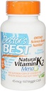Melhor Vitamina Natural do médico K2 Mk-7 com Menaq7 45 Mcg 60 Veg Caps