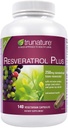 trunature Resveratrol Plus Trans-Resveratrol padronizado 250 Milligram, 140 Cápsulas Vegetarianas