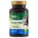 Petnc Natural Care Multi Mastigables Sênior (60 Conde), Multivitamin cão diário e suporte multimineral, Inclui Zinco, Magnésio, Ferro e Mais, Suporta Saúde Geral, Para cães maduros, Flavor de fígado