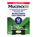 Tosse Supressora e Expectorante, Mucinex DM Força máxima de 12 horas Comprimidos, 14ct, 1200 mg Guaifenesina, Alivia Congestão do Peito, Quiets Wet e seca Tosse, 1 Médico recomendado Expectorante OTC