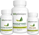 BiOptimizers Conjunto completo de saúde da tripa - Enzimas Digestivas com Probióticos e Prebióticos - Bloating Relief and Digestive Balance - P3-OM, Gluten Guardian, MassZymes (270 Cápsulas)