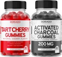 Tart Cherry (90 chicletes) Nível de ácido úrico Suporte poderoso antioxidante com sementes de aipo e carvão ativado (60 chicletes) Detox saudável & Cleanse - Formulado a partir de Shells de coco orgânico - EUA Made