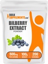 BulkSuplementos.com Extrato de mirtilo em pó - Bilberry Extrato Suplemento, Suplemento de ervas - Vegan & Glulten Grátis, 500mg por serviço, 100g (3,5 oz) (Pack of 1)