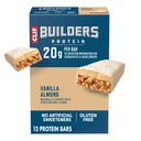CLIF Builders Protein Bars - Vanilla Almond Flavor - 20g Proteína Baseada em Planta - Gluten Free - Non-GMO - Low Glicemia - No Artificial Sweeteners - 2.4 oz. (12 Pack)