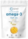 Micro Ingredientes Omega 3 Fish Oil Supplements 3.000mg por serviço, 240 Softgels - limão flavored - Arroto .PA 540mg + DHA 360mg .