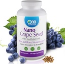 One Planet Nutrition Nano Grape Seed Extract 250 mg Veggie Cápsulas (120 Servings), Nano para melhor absorção, Suporta a saúde antioxidante para a saúde vascular, Não-GMO, Vegan, Gluten Free