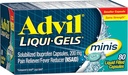 Advil Liqui-Gels Minis Reliever Dor e Redutor de Febre, Medicina da Dor para Adultos com Ibuprofeno 200mg para alívio da dor - 80 Cápsulas Recheadas Líquidas