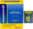 Supositórios Hemorroidal, Alívio Dia e noite Desconforto de hemorroidas, 12 Contagem + Melhor Guia Suplementos Vitaminas Grátis