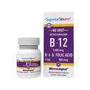 Fonte Superior Sem Tiro Vitamina B12 Metilcobalamina (5000 mcg), B6, ácido fólico, rápida dissolução comprimidos sublinguais, 60 Ct, aumentar a energia, coração saudável, aumentar o metabolismo, suporte ao estresse, não-GMO
