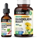 BIO KRAUTER Hawthorn Tintura 2 Fl. Oz. & Dandelion 100 Cápsulas