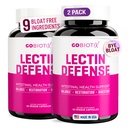 GOBIOTIX Lectin Defense - Suplemento de Bloqueador de Lectina para Gut Leaky com MSM e Enzimas Digestivas - Aids in Intestinal Health for Women and Men - Non-GMO + Gluten Free - 60 Cápsulas (2)