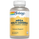 Solaray Mega Multi Mineral, Complexo Mineral Diário com Cálcio, Ferro, Magnésio, Zinco e Mais em Formas Altamente Absorvíveis Queladas, Saúde Geral e Suporte Imune, 50 Servões, 200 Cápsulas