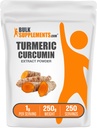 BulkSupplements.com Extrato de Açafrão em pó - de raiz de açafrão, suplementos de curcumina, curcumina em pó de açafrão - sem glúten, 1g por serviço, 250g (8,8 onças) (Pacote de 1)