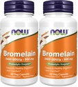Now Suplementos, Bromelaína (Enzima Proteolítica Natural) 2.400 GDU/g - 500 mg, Enzima Proteolítica Natural*, 60 Cápsulas Veg (Pacote de 2)