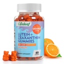 Vegan Lutein e Zeaxanthin Suplementos, Lutein para olhos com Zeaxanthin & Vitamina A, Gummies Lutein para alívio de olhos secos e visão clara, Vitaminas dos olhos para idosos & Kid, 60 Conde, Orange Flavor