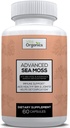Advanced Sea Moss, Sea Moss fórmula avançada, suplemento premium mar musgo, comprimidos mar musgo, suplemento seammoss, Irish Sea Moss Cápsulas & Organic Bladderwrack & Burdock, & Black Pepper Extract, Seamoss