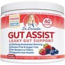 Doctor Danielle Gut Assist - Leaky Gut Repair Supplement Powder - Glutamina, Arabinogalactan, Raiz de Alcaçuz - Suporta IBS, Azia, Bloating, Gás, Obstipação, SIBO de, Berry Flavor