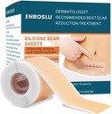 Upgrade Silicone Scar Sheets (1,6" x 120"- 3 metros), grau médico Silicone Scar Tape, Scar Removal Strips para Acne, C-Section C-Section & Keloid Cirurgia Scars Folhas de Tratamento