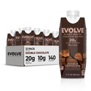 Evoluir Shake de proteína baseada em plantas, Chocolate duplo, 20g de proteína Vegan, Dairy Free, Sem adoçantes artificiais, Não-GMO, 10g de fibra, 11 Fl Oz (Pacote de 12) - (Formula Maio Vary)