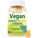 Vegan Omega 3 & Gummies Acuméricas 2500mg, Algae Omega 3 DHA 800mg & EPA 400mg, com HSH, Vitamina D3, Extrato de raiz Acumérica para Cérebro, Olho, Junta, Suplementos de óleo de peixe Alternativa, Açúcar Livre