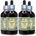 Chá verde (Camellia Sinensis) Glicerite, folhas secas orgânicas Extrato líquido sem álcool (Nome da marca: HerbalTerra, orgulhosamente feita nos EUA) 4x4 fl.oz (4x120 ml)