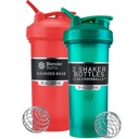 BlenderBottle clássico V2 Shaker garrafa perfeita para batidos de proteína e pré-treino, 28-ounce (2 pacote), vermelho, verde