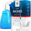 Kit de limpeza de ouvido de grau médio, incluindo frasco limpador de ouvido, bacia com ponta Quad-Stream - Kit de remoção de cera de ouvido para claridade auditiva melhorada - Ferramenta de remoção de cera de ouvido para higiene auditiva
