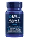 Extensão de vida Melatonina 6 horas de liberação cronometrada, 750 mcg, fórmula de liberação estendida para suporte suave ao sono, ritmos circadianos saudáveis, defesa celular, sem glúten, não-GMO, vegetariano, 60 comprimidos