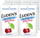 Gotas de Garganta de Cereja Selvagem Livre de Açúcar de Luden, Alivio da Garganta Dolorosa, 25 Count (6 Pack)